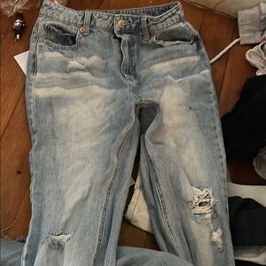 Distressed Blue Jeans
